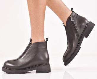 Дамски боти естествена кожа черни EOBUVKIBG