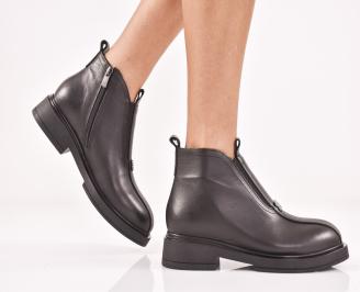 Дамски боти естествена кожа черни EOBUVKIBG