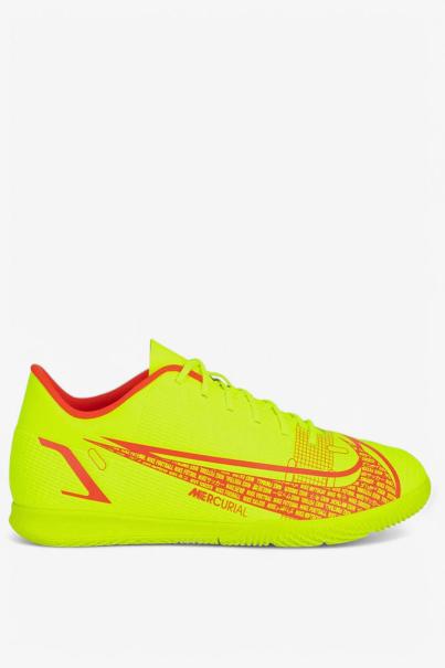 NIKE Mercurial Vapor 14 Club Indoor Football Shoes Volt/Bright Crimson