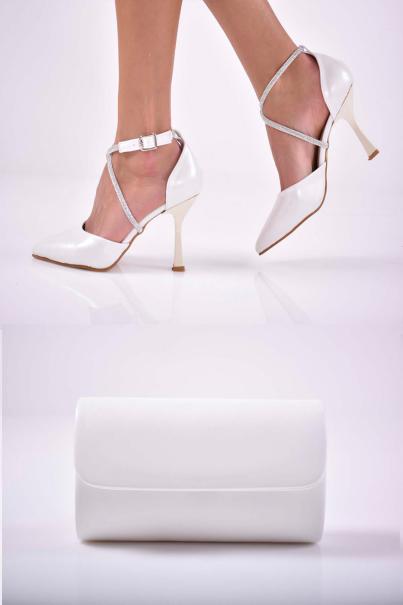 Комплект чанта и сандал бели EOBUVKIBG