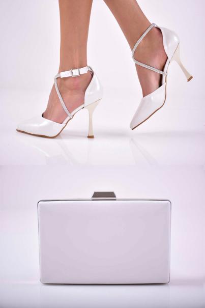 Комплект чанта и сандал бели EOBUVKIBG