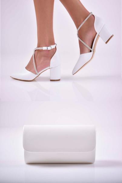 Комплект чанта и сандал бели EOBUVKIBG