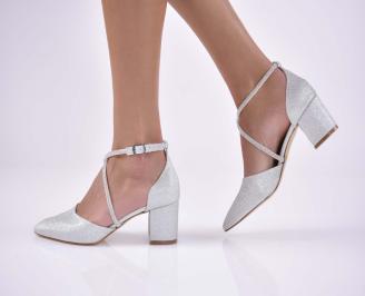 Комплект чанта и сандал сребристи EOBUVKIBG