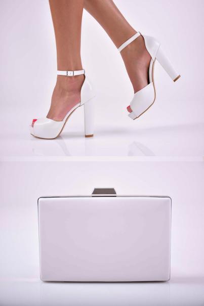 Комплект чанта и сандал бели EOBUVKIBG