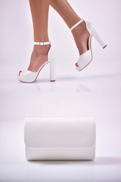 Комплект чанта и сандал бели EOBUVKIBG