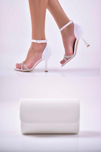 Комплект чанта и сандал бели EOBUVKIBG
