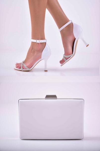 Комплект чанта и сандал бели EOBUVKIBG