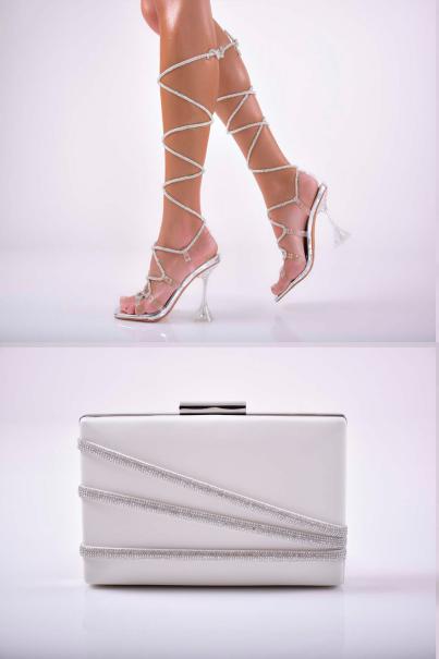 Комплект чанта и сандал бели EOBUVKIBG