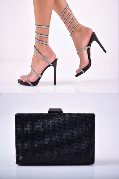 Комплект чанта и сандал черни EOBUVKIBG