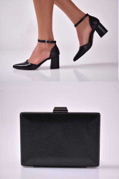 Комплект чанта и сандал черни EOBUVKIBG