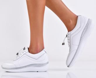 Дамски обувки естествена кожа бели EOBUVKIBG