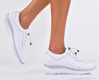 Дамски обувки естествена кожа бели EOBUVKIBG