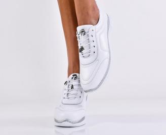 Дамски обувки естествена кожа бели EOBUVKIBG