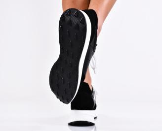 Дамски сникърси естествена кожа черни EOBUVKIBG 3