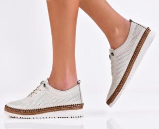 Дамски равни обувки естествена кожа бежови EOBUVKIBG