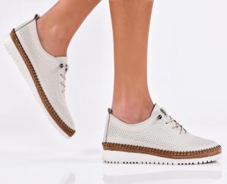 Дамски равни обувки естествена кожа бежови EOBUVKIBG