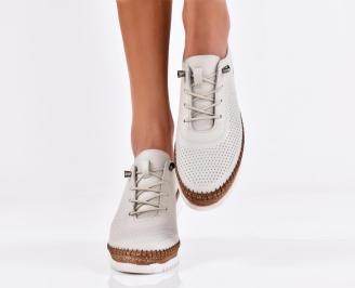 Дамски равни обувки естествена кожа бежови EOBUVKIBG