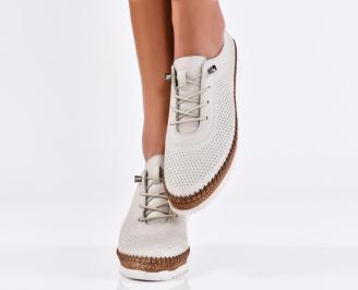 Дамски равни обувки естествена кожа бежови EOBUVKIBG