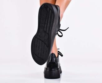 Дамски сникърси естествена кожа черни EOBUVKIBG 3