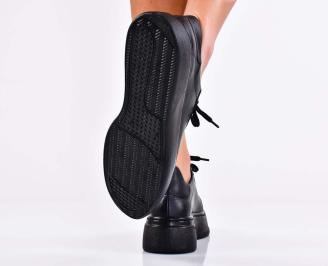 Дамски сникърси естествена кожа черни EOBUVKIBG 3