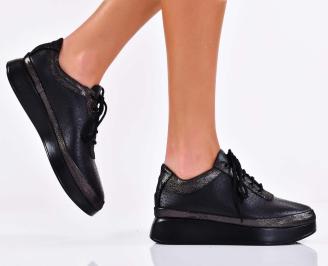 Дамски обувки естествена кожа черни EOBUVKIBG