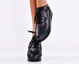 Дамски обувки естествена кожа черни EOBUVKIBG