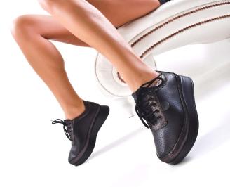 Дамски обувки естествена кожа черни EOBUVKIBG