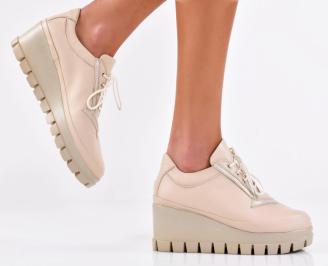 Дамски обувки естествена кожа бежови EOBUVKIBG