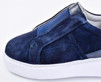 Мъжки кецове естествена кожа сини EOBUVKIBG