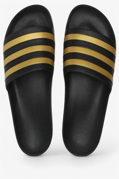 ADIDAS Adilette Aqua Slides Black/Gold