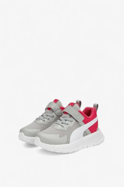 PUMA Evolve Run Mesh Alternative Closure Shoes Grey/Pink Jr 3