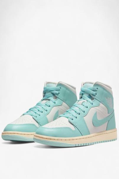 NIKE Air Jordan 1 Mid Shoes White/Blue 3