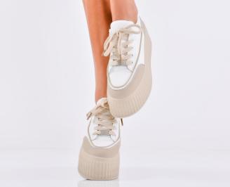 Дамски сникърси бежови EOBUVKIBG