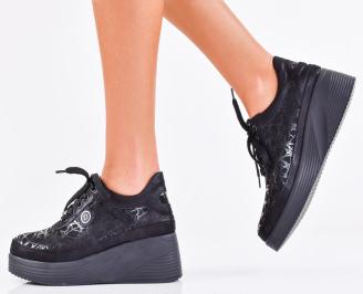 Дамски обувки естествена кожа черни EOBUVKIBG