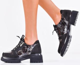 Дамски обувки естествена кожа черни EOBUVKIBG