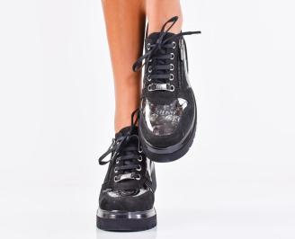 Дамски обувки естествена кожа черни EOBUVKIBG