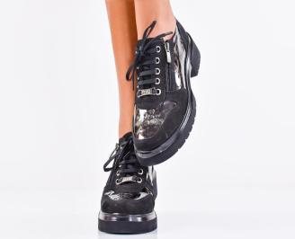 Дамски обувки естествена кожа черни EOBUVKIBG