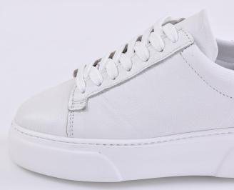 Мъжки кецове естествена кожа бели EOBUVKIBG