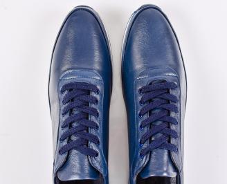 Мъжки  обувки естествена  кожа гигант сини EOBUVKIBG