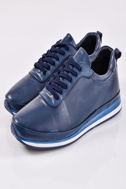 Мъжки  обувки естествена  кожа гигант сини EOBUVKIBG