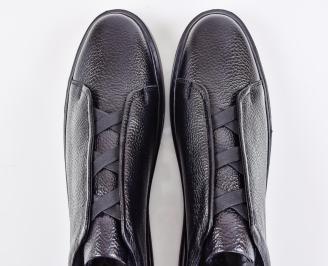 Мъжки кецове естествена кожа черни EOBUVKIBG