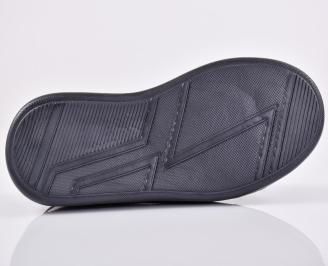 Мъжки кецове естествена кожа черни EOBUVKIBG