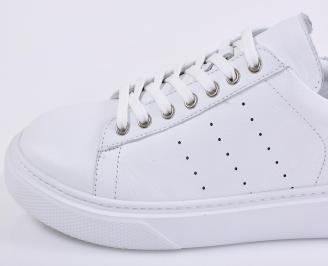 Мъжки кецове естествена кожа бели EOBUVKIBG