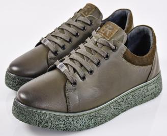 Мъжки кецове естествена кожа зелени EOBUVKIBG