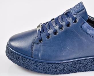 Мъжки кецове естествена кожа сини EOBUVKIBG