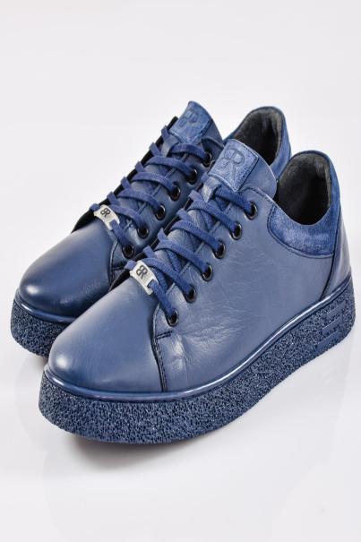 Мъжки кецове естествена кожа сини EOBUVKIBG