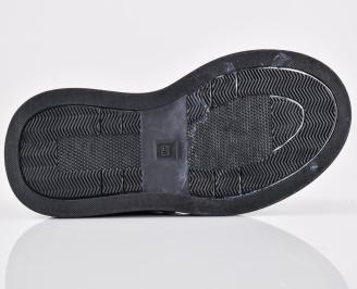 Мъжки кецове естествена кожа черни EOBUVKIBG