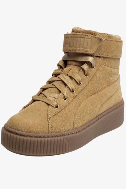 PUMA Suede Platform Mid Shoes Beige 3