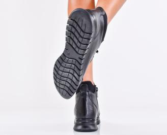 Дамски боти естествена кожа черни EOBUVKIBG 3