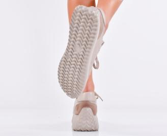 Дамски сникърси естествена кожа бежови EOBUVKIBG 3